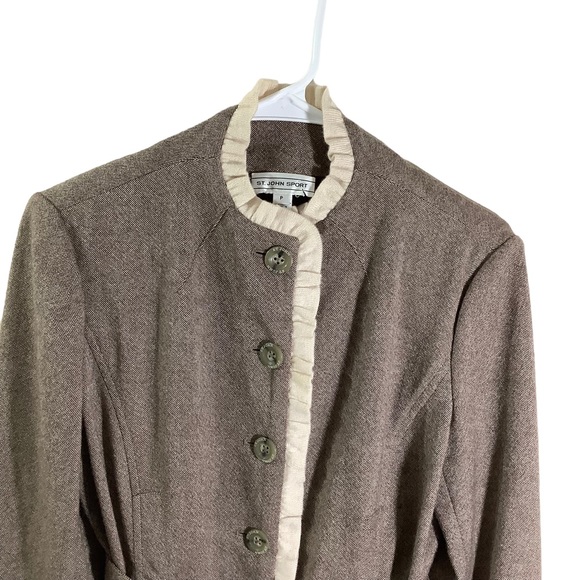 St. John Sport 100% Wool Blazer Pant Suit Set - Picture 3 of 10